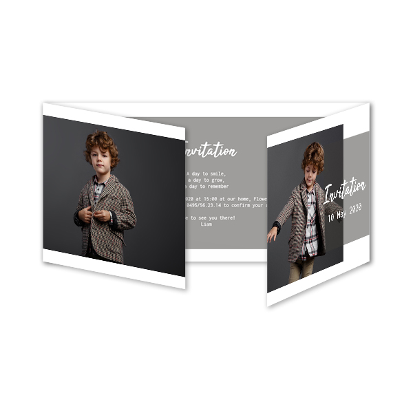 Dubbelgevouwen Kaart Panorama Liggend 19,6 x 9,3 cm