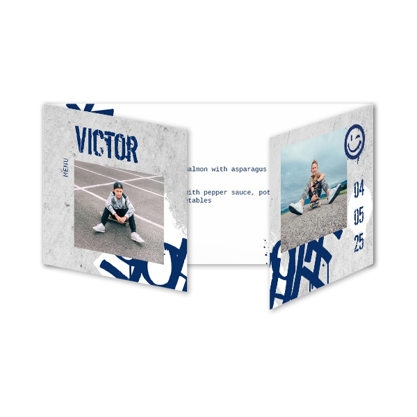 Dubbelgevouwen wenskaart pano liggend 19,6 x 9,3 cm