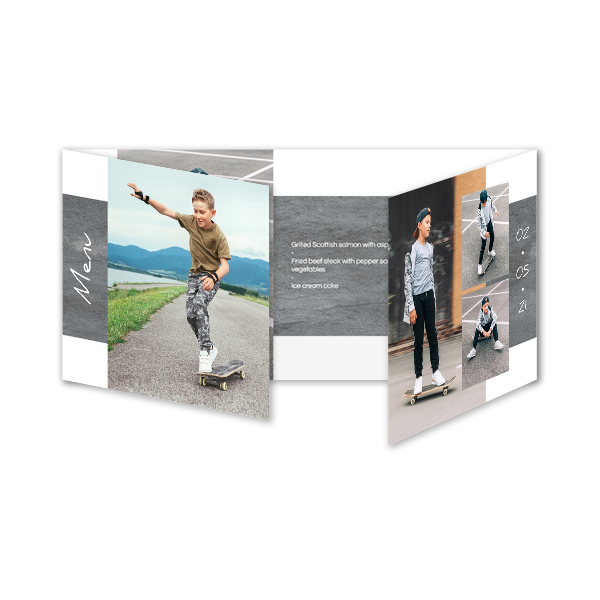 Dubbelgevouwen wenskaart pano liggend 19,6 x 9,3 cm Dubbelgevouwen wenskaart pano liggend 19,6 x 9,3 cm