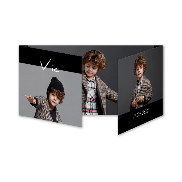 Dubbelgevouwen Kaart Panorama Liggend 19,6 x 9,3 cm