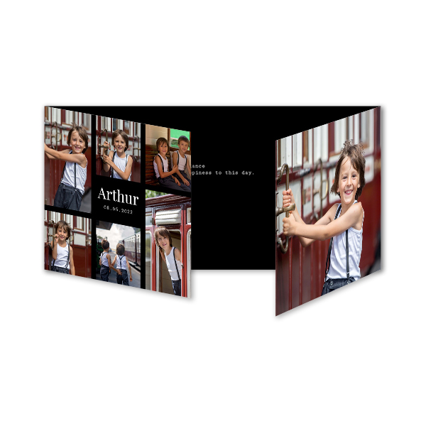 Faire-part 3 volets Pano paysage 19,6 x 9,3 cm