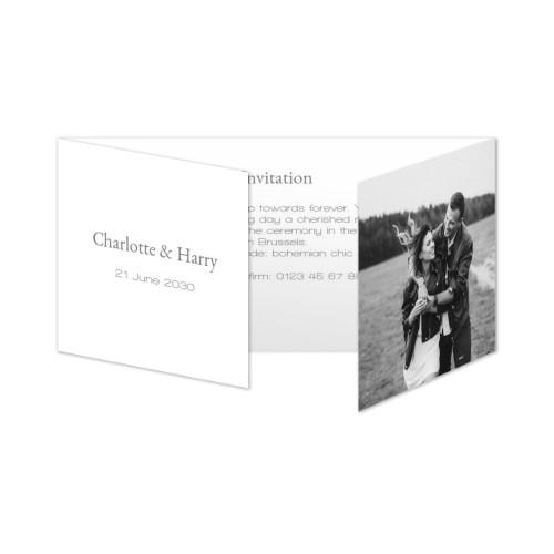 Dubbelgevouwen Kaart Panorama Liggend 19,6 x 9,3 cm