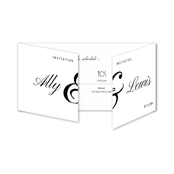 Faire-part 3 volets Pano paysage 19,6 x 9,3 cm