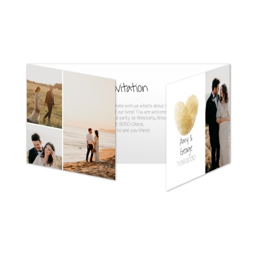 Dubbelgevouwen Kaart Panorama Liggend 19,6 x 9,3 cm