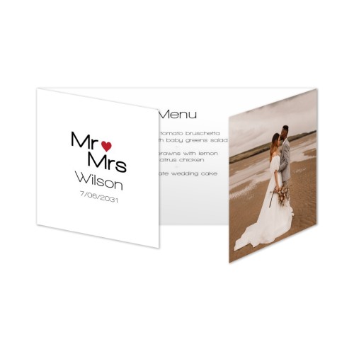 Dubbelgevouwen wenskaart pano liggend 19,6 x 9,3 cm