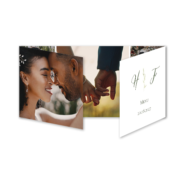 Dubbelgevouwen Kaart Panorama Liggend 19,6 x 9,3 cm