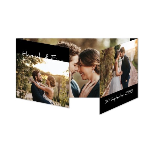 Dubbelgevouwen Kaart Panorama Liggend 19,6 x 9,3 cm