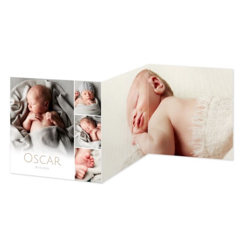 Faire-part 3 volets Carré 14,3 x 14,3 cm