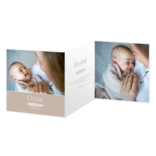 Faire-part 3 volets Carré 14,3 x 14,3 cm