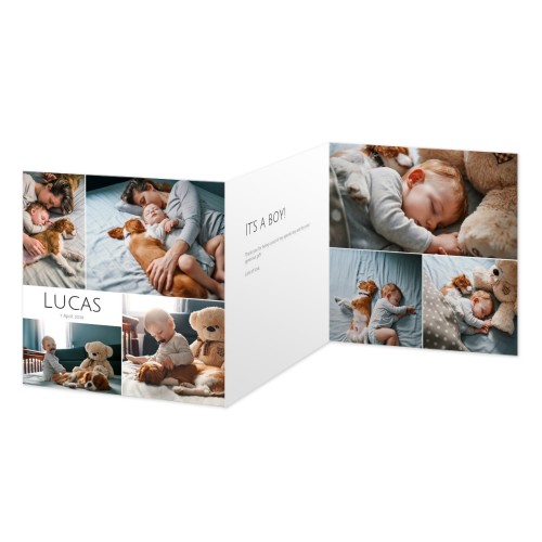 Doppelt gefaltete Grusskarte quadratisch 14,3 x 14,3 cm