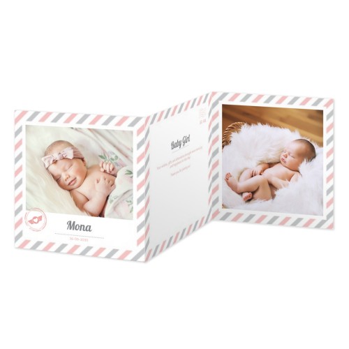 Faire-part 3 volets Carré 14,3 x 14,3 cm