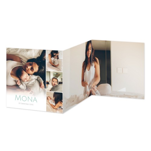 Doppelt gefaltete Grusskarte quadratisch 14,3 x 14,3 cm