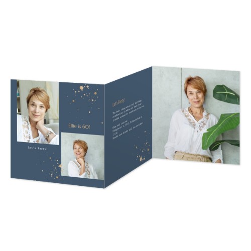 Faire-part 3 volets Carré 14,3 x 14,3 cm