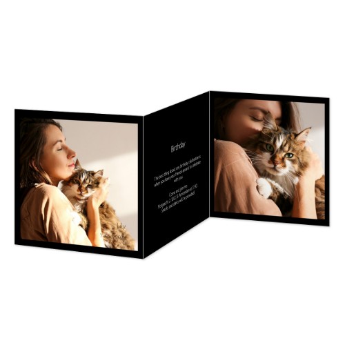 Doppelt gefaltete Grusskarte quadratisch 14,3 x 14,3 cm