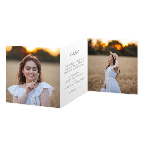 Faire-part 3 volets Carré 14,3 x 14,3 cm