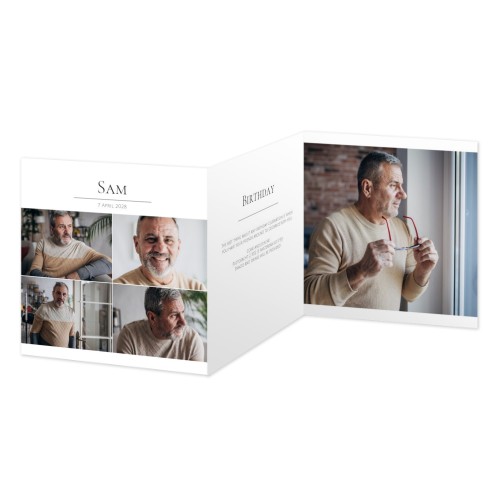 Doppelt gefaltete Grusskarte quadratisch 14,3 x 14,3 cm