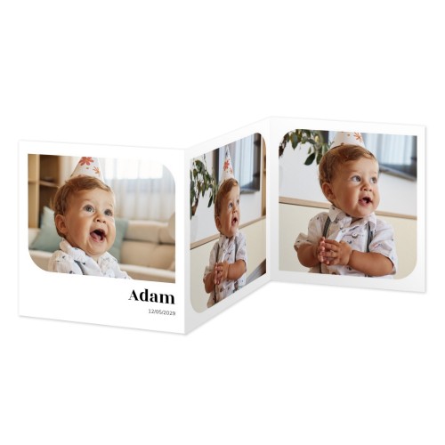 Faire-part 3 volets Carré 14,3 x 14,3 cm