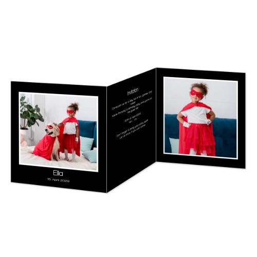 Doppelt gefaltete Grusskarte quadratisch 14,3 x 14,3 cm