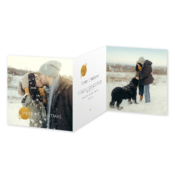 Doppelt gefaltete Grusskarte quadratisch 14,3 x 14,3 cm