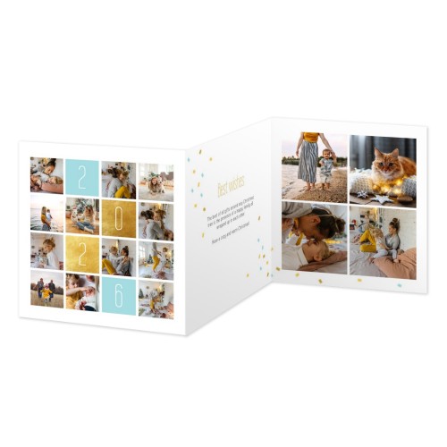 Dubbelgevouwen wenskaart vierkant 14,3 x 14,3 cm Dubbelgevouwen wenskaart vierkant 14,3 x 14,3 cm