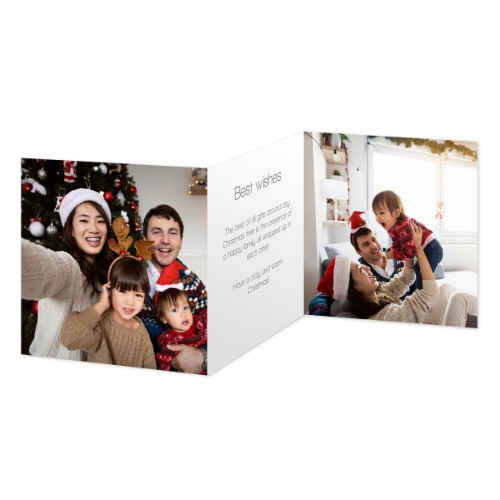 Doppelt gefaltete Grusskarte quadratisch 14,3 x 14,3 cm