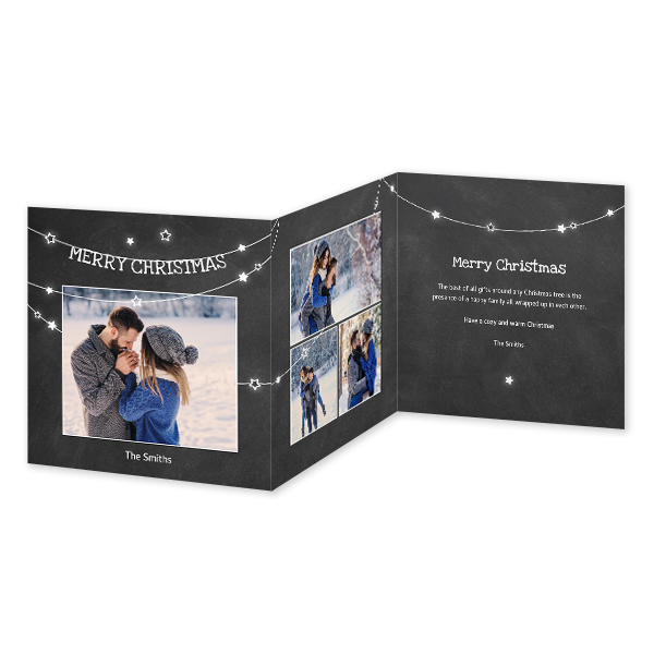 Doppelt gefaltete Grusskarte quadratisch 14,3 x 14,3 cm