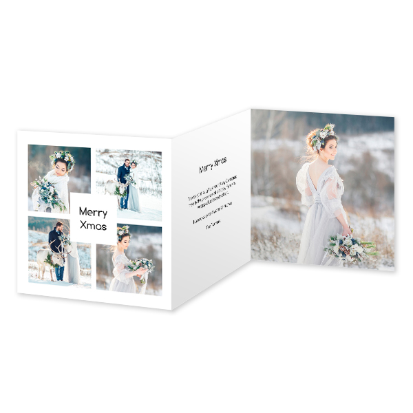 Dubbelgevouwen wenskaart vierkant 14,3 x 14,3 cm