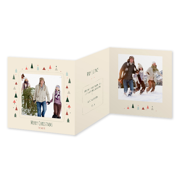 Dubbelgevouwen wenskaart vierkant 14,3 x 14,3 cm