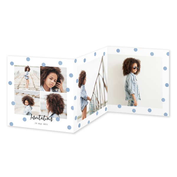 Doppelt gefaltete Grusskarte quadratisch 14,3 x 14,3 cm