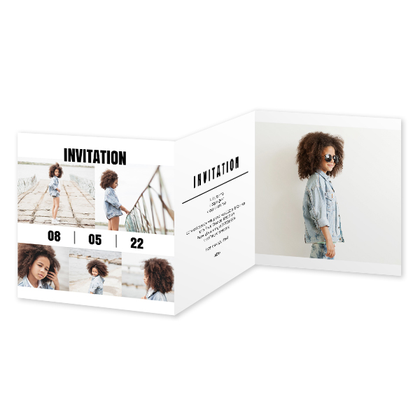 Doppelt gefaltete Grusskarte quadratisch 14,3 x 14,3 cm