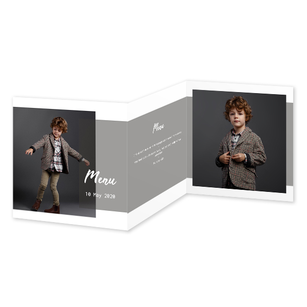 Faire-part 3 volets Carré 14,3 x 14,3 cm