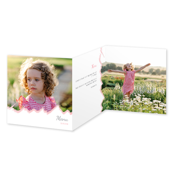 Faire-part 3 volets Carré 14,3 x 14,3 cm