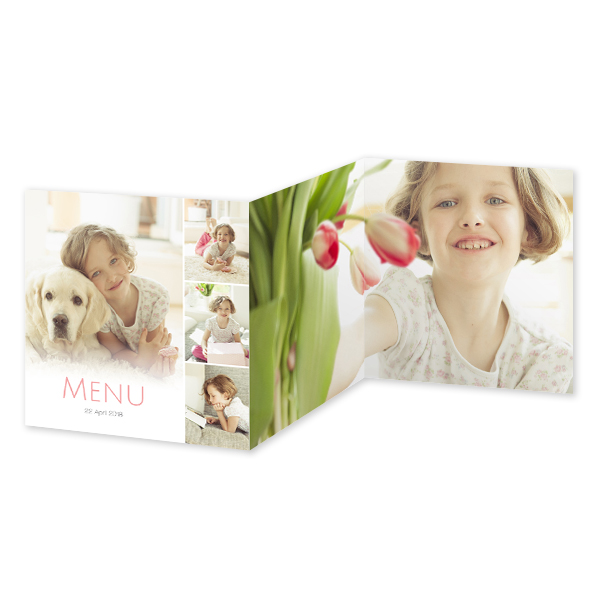 Faire-part 3 volets Carré 14,3 x 14,3 cm