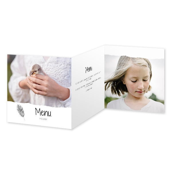 Doppelt gefaltete Grusskarte quadratisch 14,3 x 14,3 cm