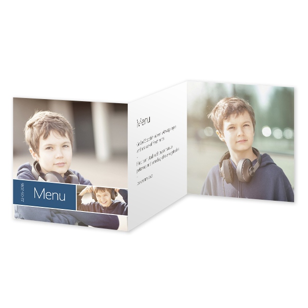 Doppelt gefaltete Grusskarte quadratisch 14,3 x 14,3 cm