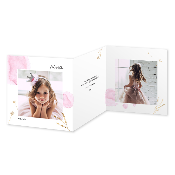 Dubbelgevouwen Kaart Vierkant 14,3 x 14,3 cm