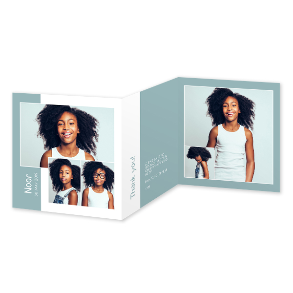 Dubbelgevouwen wenskaart vierkant 14,3 x 14,3 cm