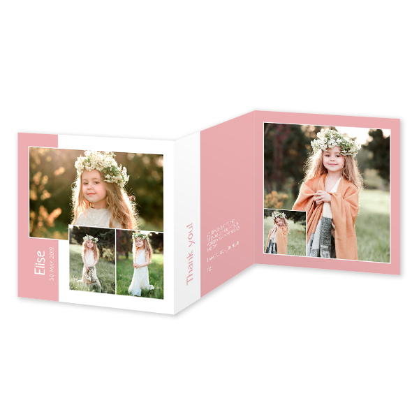 Faire-part 3 volets Carré 14,3 x 14,3 cm