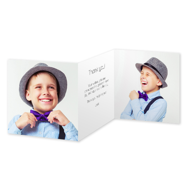 Dubbelgevouwen wenskaart vierkant 14,3 x 14,3 cm