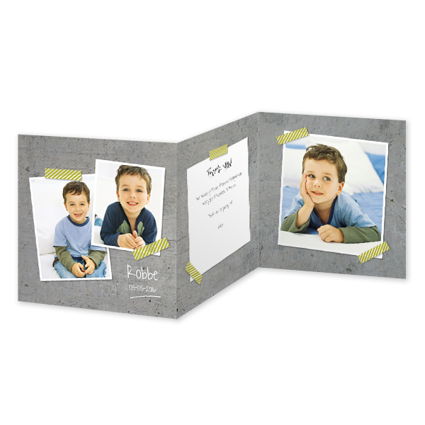 Dubbelgevouwen wenskaart vierkant 14,3 x 14,3 cm