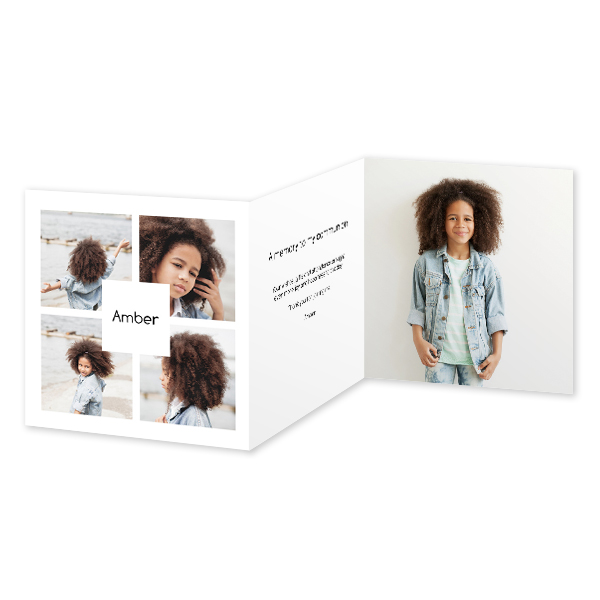 Doppelt gefaltete Grusskarte quadratisch 14,3 x 14,3 cm