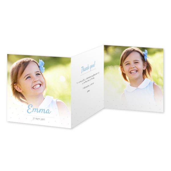 Faire-part 3 volets Carré 14,3 x 14,3 cm