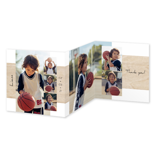 Faire-part 3 volets Carré 14,3 x 14,3 cm