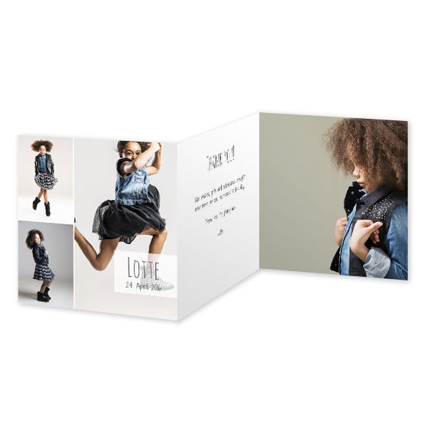 Faire-part 3 volets Carré 14,3 x 14,3 cm