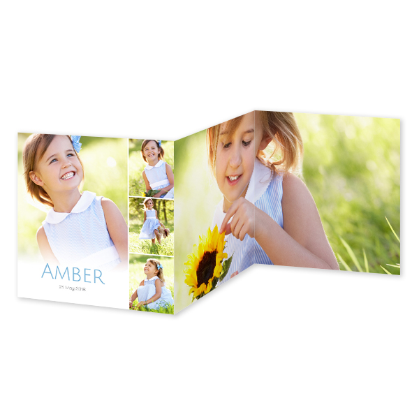 Doppelt gefaltete Grusskarte quadratisch 14,3 x 14,3 cm