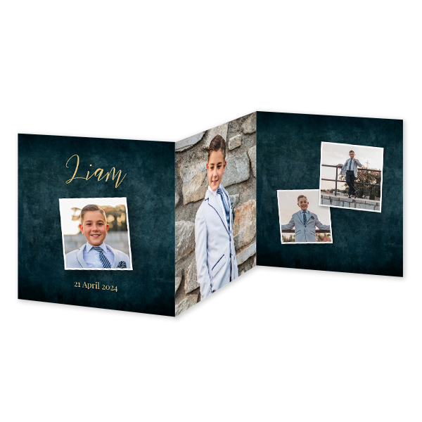 Doppelt gefaltete Grusskarte quadratisch 14,3 x 14,3 cm