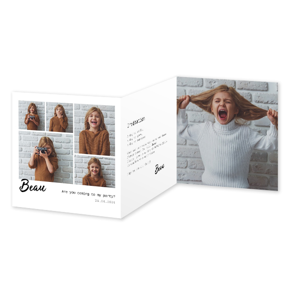 Faire-part 3 volets Carré 14,3 x 14,3 cm Faire-part 3 volets Carré 14,3 x 14,3 cm