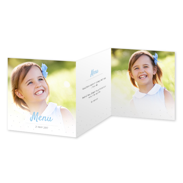 Faire-part 3 volets Carré 14,3 x 14,3 cm