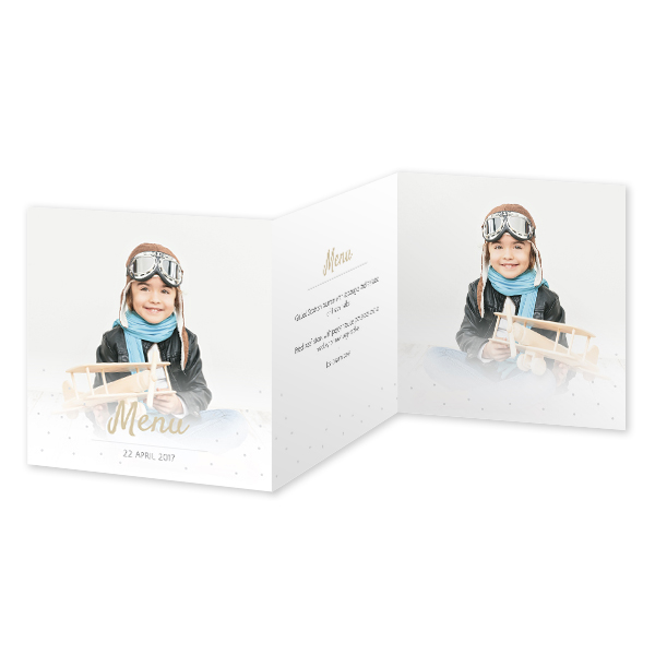 Faire-part 3 volets Carré 14,3 x 14,3 cm