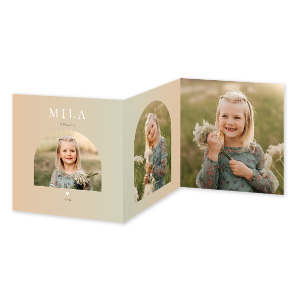 Dubbelgevouwen Kaart Vierkant 14,3 x 14,3 cm